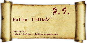 Holler Ildikó névjegykártya