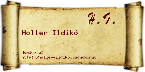 Holler Ildikó névjegykártya